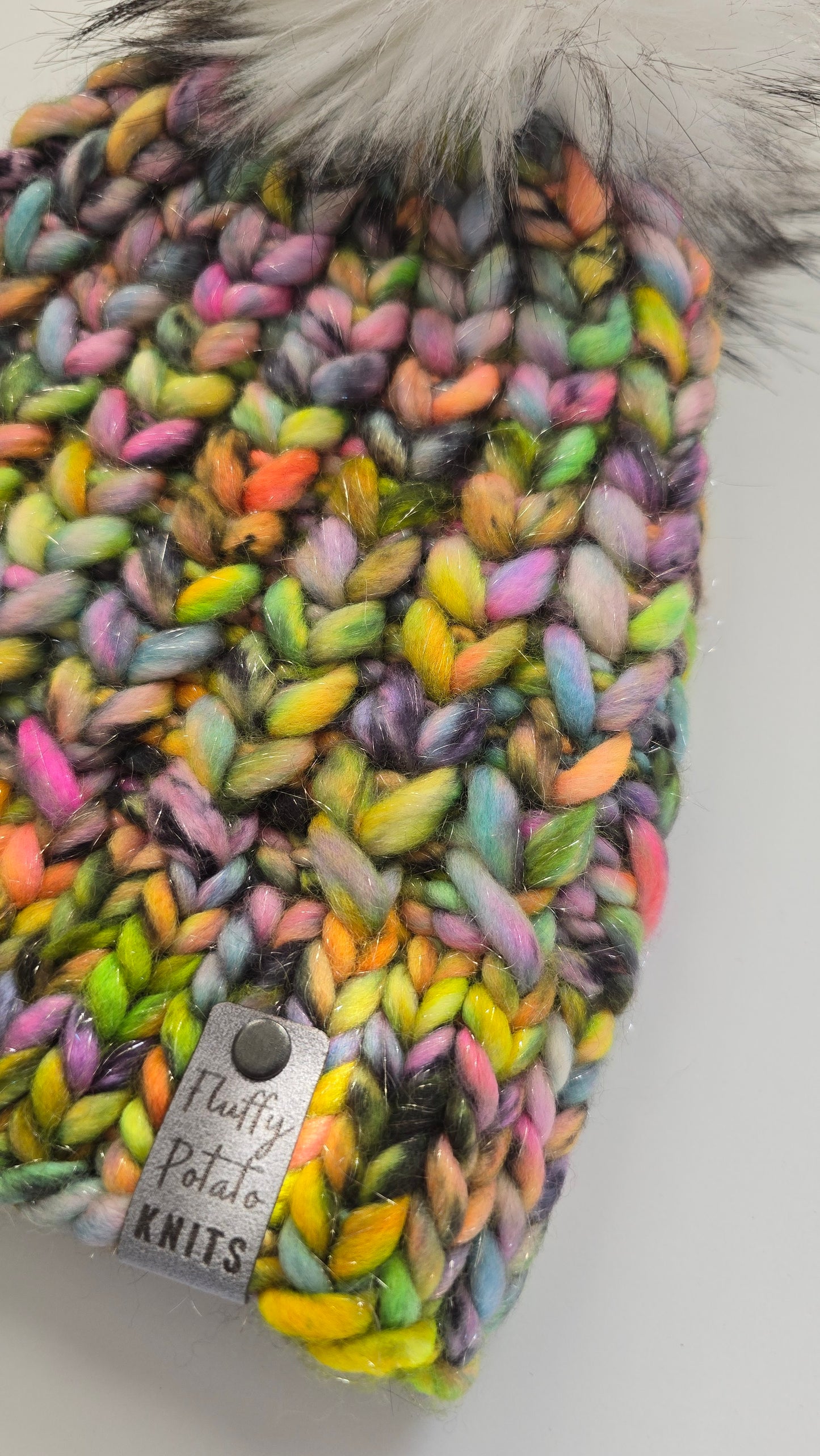 Sparkle Braided Hearts Beanie - Adult