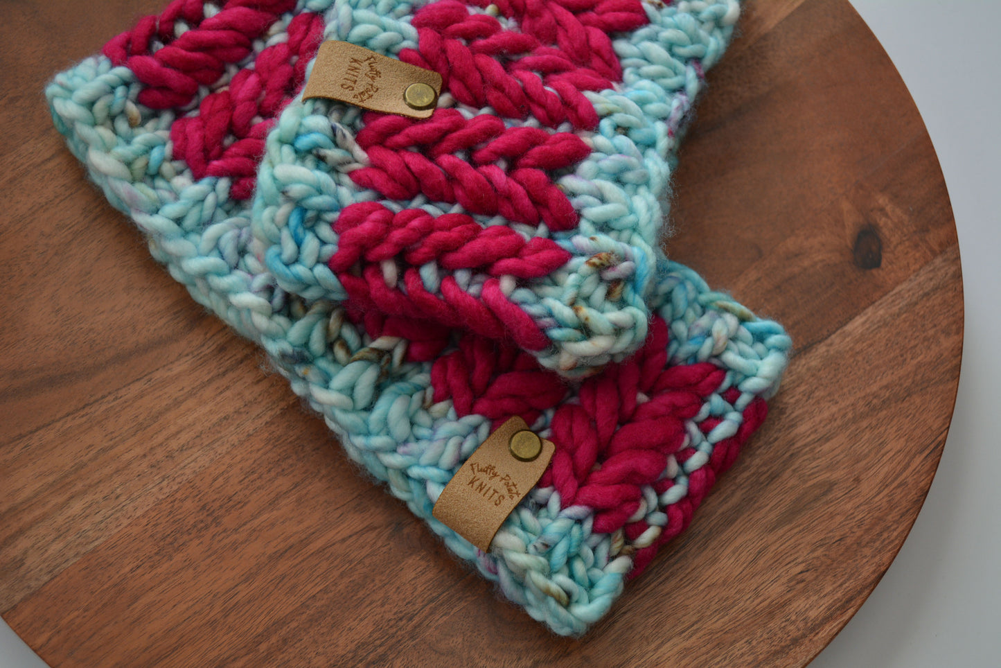 Heartbreaker Headband - Aqua/Bright Pink