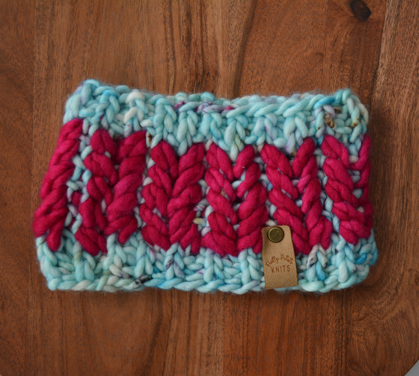 Heartbreaker Headband - Aqua/Bright Pink