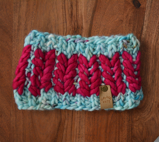 Heartbreaker Headband - Aqua/Bright Pink