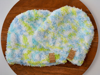 Toddler/Child Basic Fluffy Beanie - Blue/Green