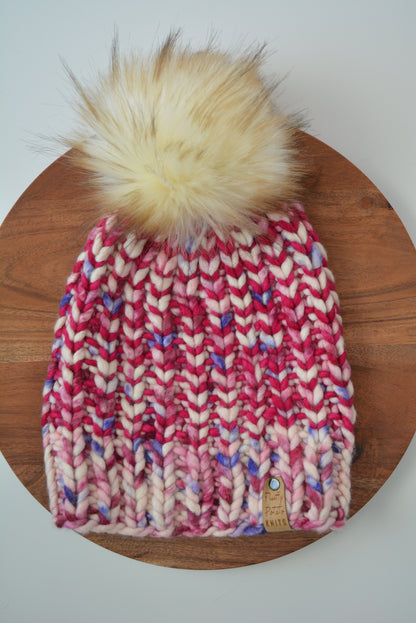 Adult Riverbend Beanie - Cherry Vanilla/Fuchsia