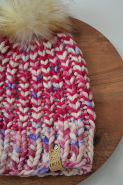 Adult Riverbend Beanie - Cherry Vanilla/Fuchsia