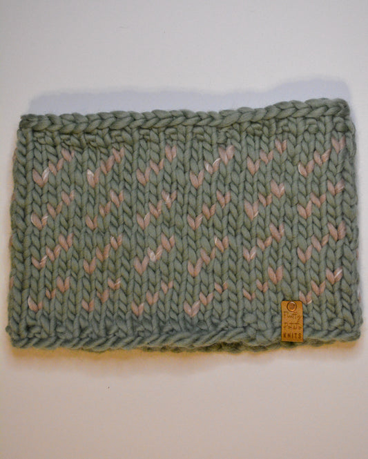 Migrations Cowl - Eucalyptus & Taupe