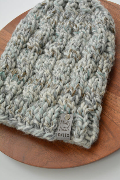 Cable Knit Beanie - Seaglass