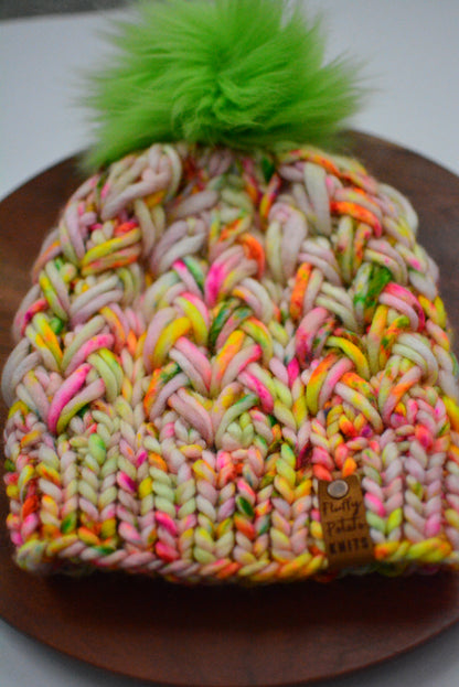 Adult Suspire Beanie - Neon Green/Pink